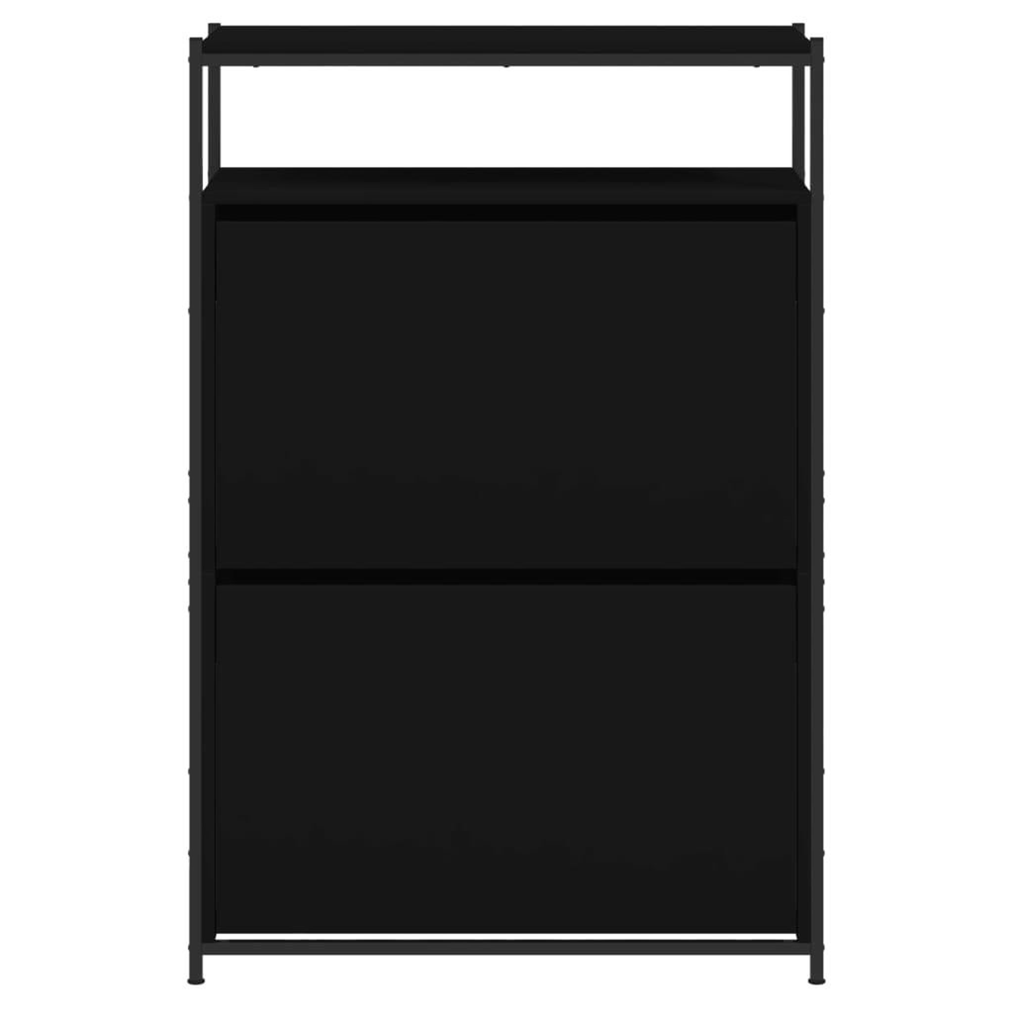 Voir la diapositive 5 : VIDAXL Armoire a chaussures noir 75x34x112 cm bois d'ingenierie