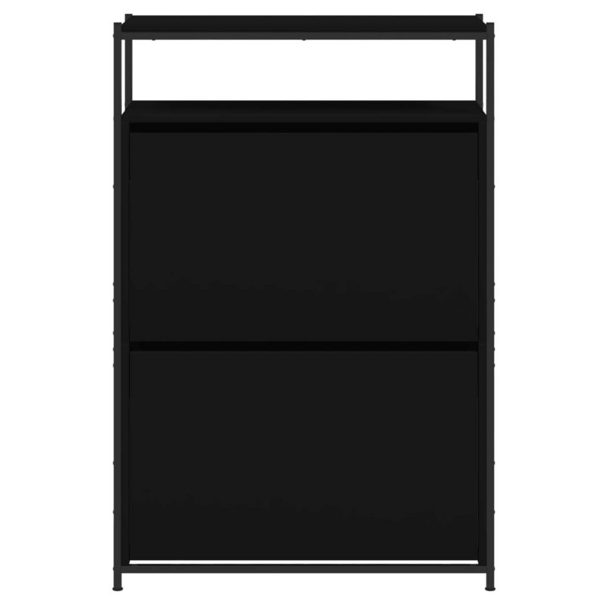 VIDAXL Armoire a chaussures noir 75x34x112 cm bois d'ingenierie