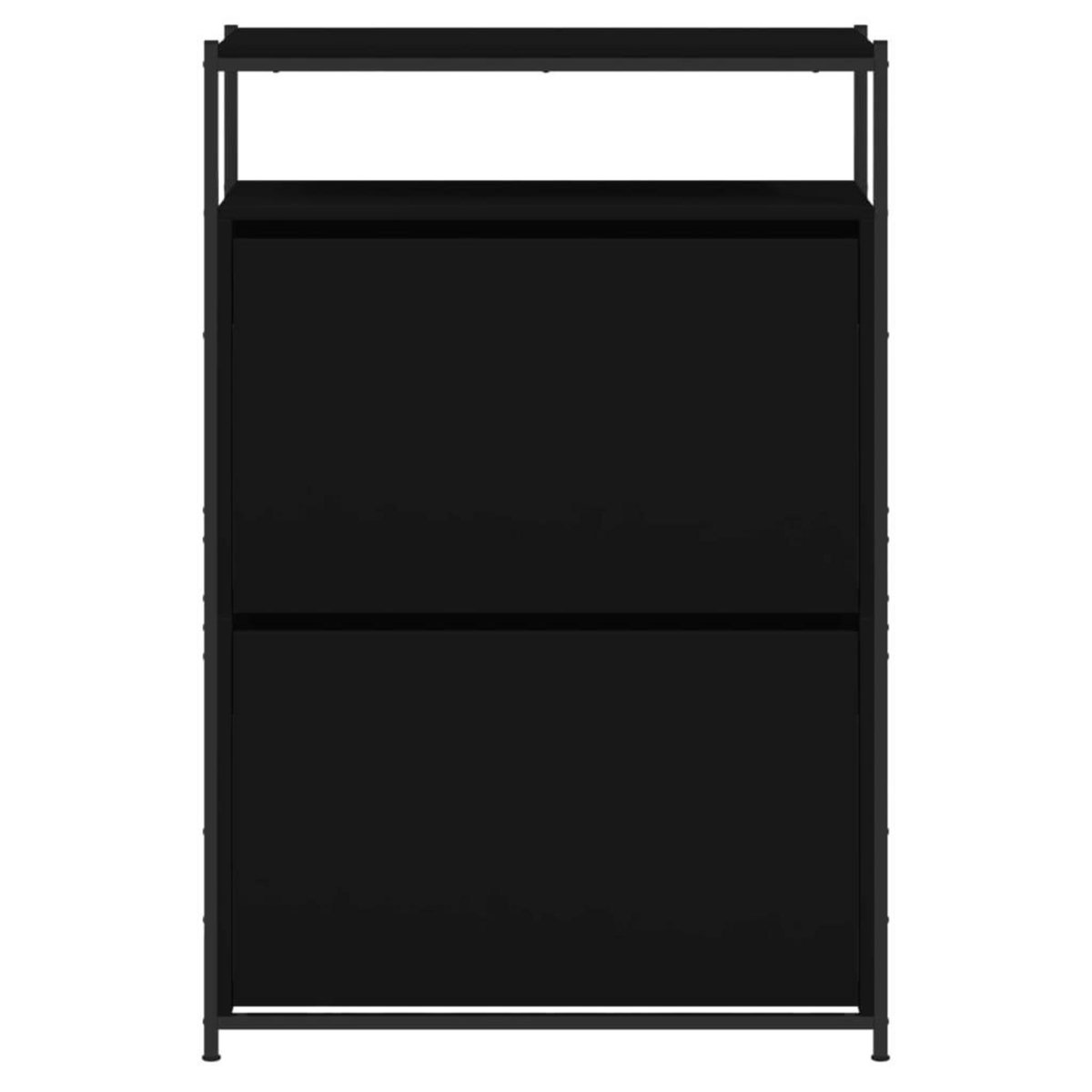 VIDAXL Armoire a chaussures noir 75x34x112 cm bois d'ingenierie