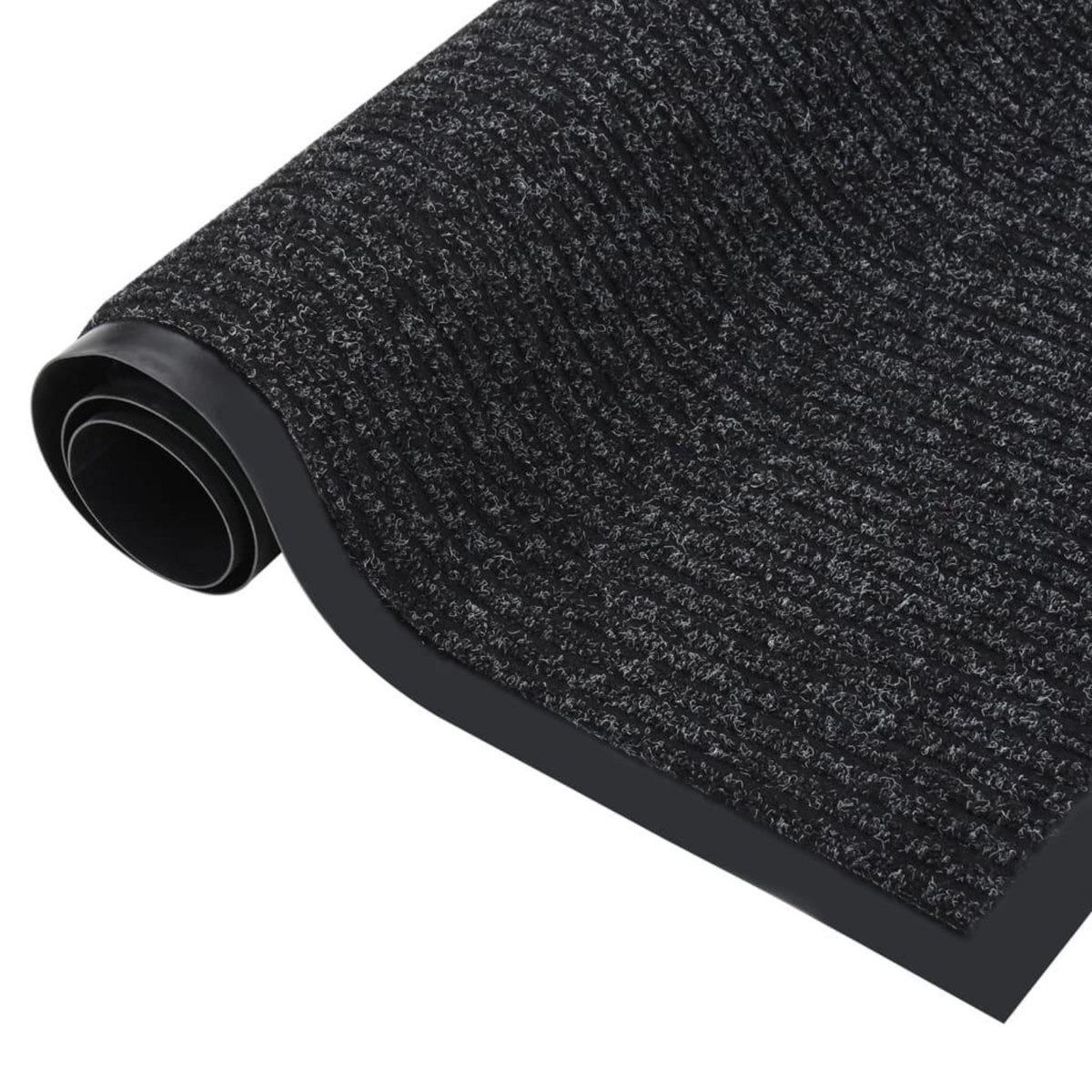 VIDAXL Paillasson raye Anthracite 80x120 cm