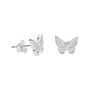 Voir la diapositive 1 : L'ATELIER D'AZUR Boucles d'Oreilles Argent 925/000 Rhodié - Papillon Pavé de Zirconiums