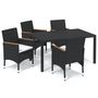 Voir la diapositive 2 : VIDAXL Ensemble a dîner de jardin avec coussins 5 pcs poly rotin noir