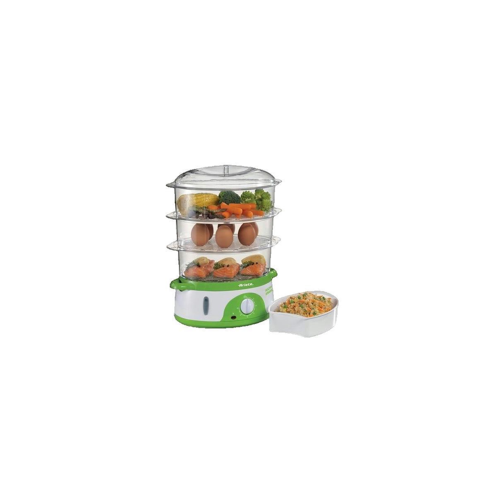 Voir la diapositive 2 : ARIETE Cuiseur vapeur Ariete 911 Healthy Steam vert et blanc