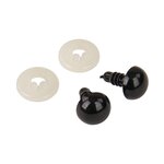 Rayher Yeux de sécurité en plastique Noir 1,2 cm avec rondelles 10 pièces