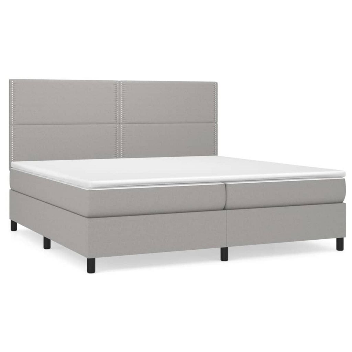 VIDAXL Sommier a lattes de lit avec matelas Gris clair 200x200cm Tissu