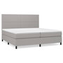 Voir la diapositive 2 : VIDAXL Sommier a lattes de lit avec matelas Gris clair 200x200cm Tissu