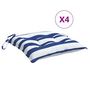 Voir la diapositive 2 : VIDAXL Coussins de chaise lot de 4 rayures bleues blanches 50x50x7 cm
