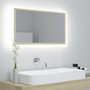 Voir la diapositive 1 : VIDAXL Miroir LED de salle de bain Chêne sonoma 80x8,5x37 cm Acrylique