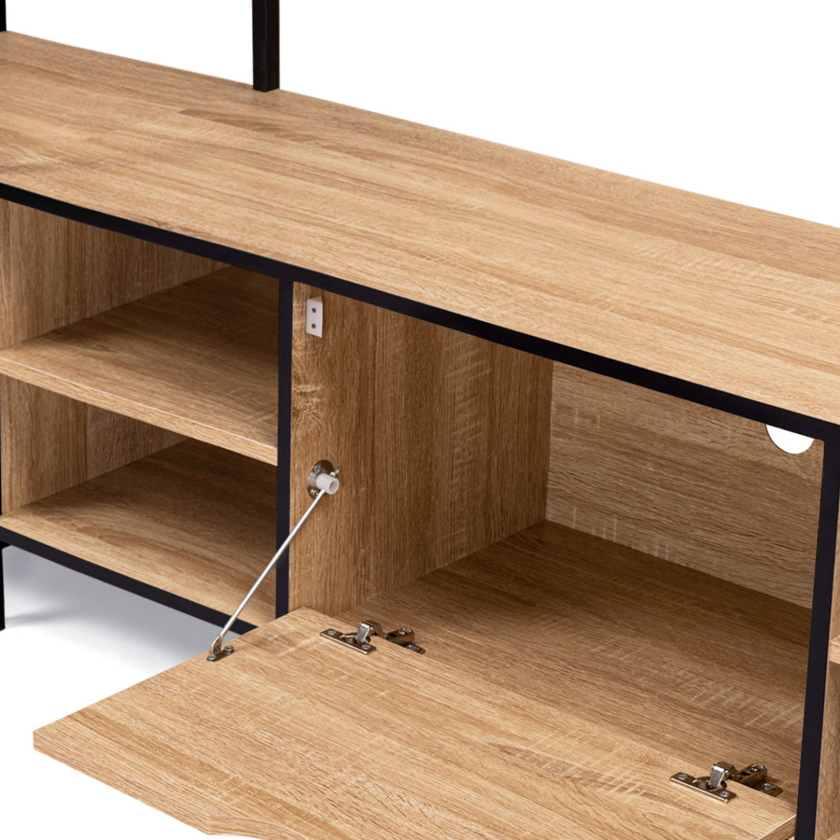 ID MARKET Ensemble meuble TV 170 cm DETROIT avec étagères design industriel