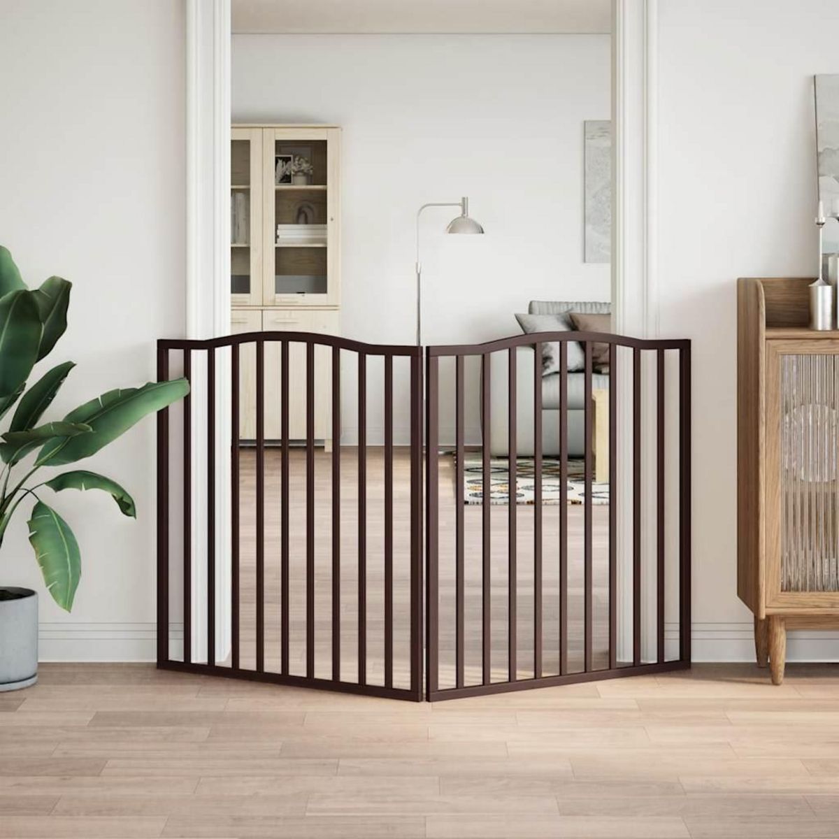 VIDAXL Barriere pour chien pliable 2 panneaux 160 cm bois de peuplier