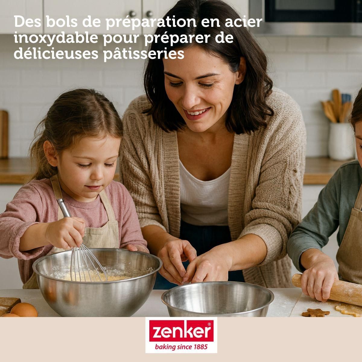 ZENKER Set pâtisserie moule à 12 madeleines, 2 bols à mixer et 1 spatule Zenker