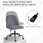 Voir la diapositive 4 : HOMCOM Chaise de bureau design réglable fonction bascule verrouillable aspect velours gris