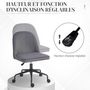 Voir la diapositive 4 : HOMCOM Chaise de bureau design réglable fonction bascule verrouillable aspect velours gris