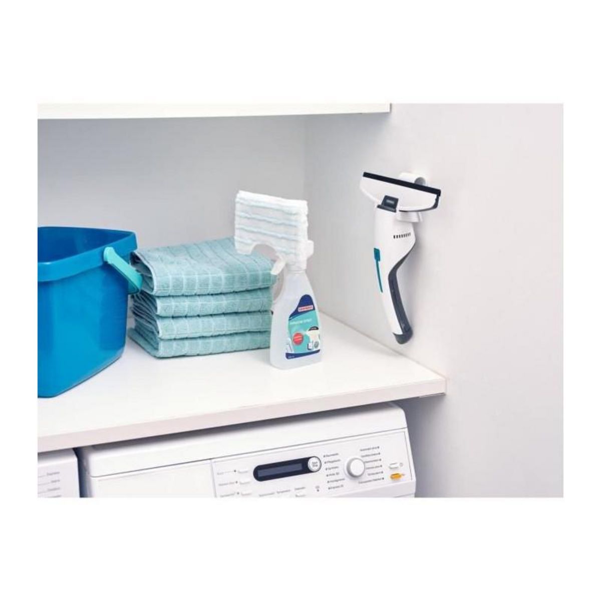 Leifheit LEIFHEIT 51035 - Aspirateur a vitres et salle de bains Nemo - Reservoir 60ml - Autonomie 45min - IPX7 - Design ergonomique et fi