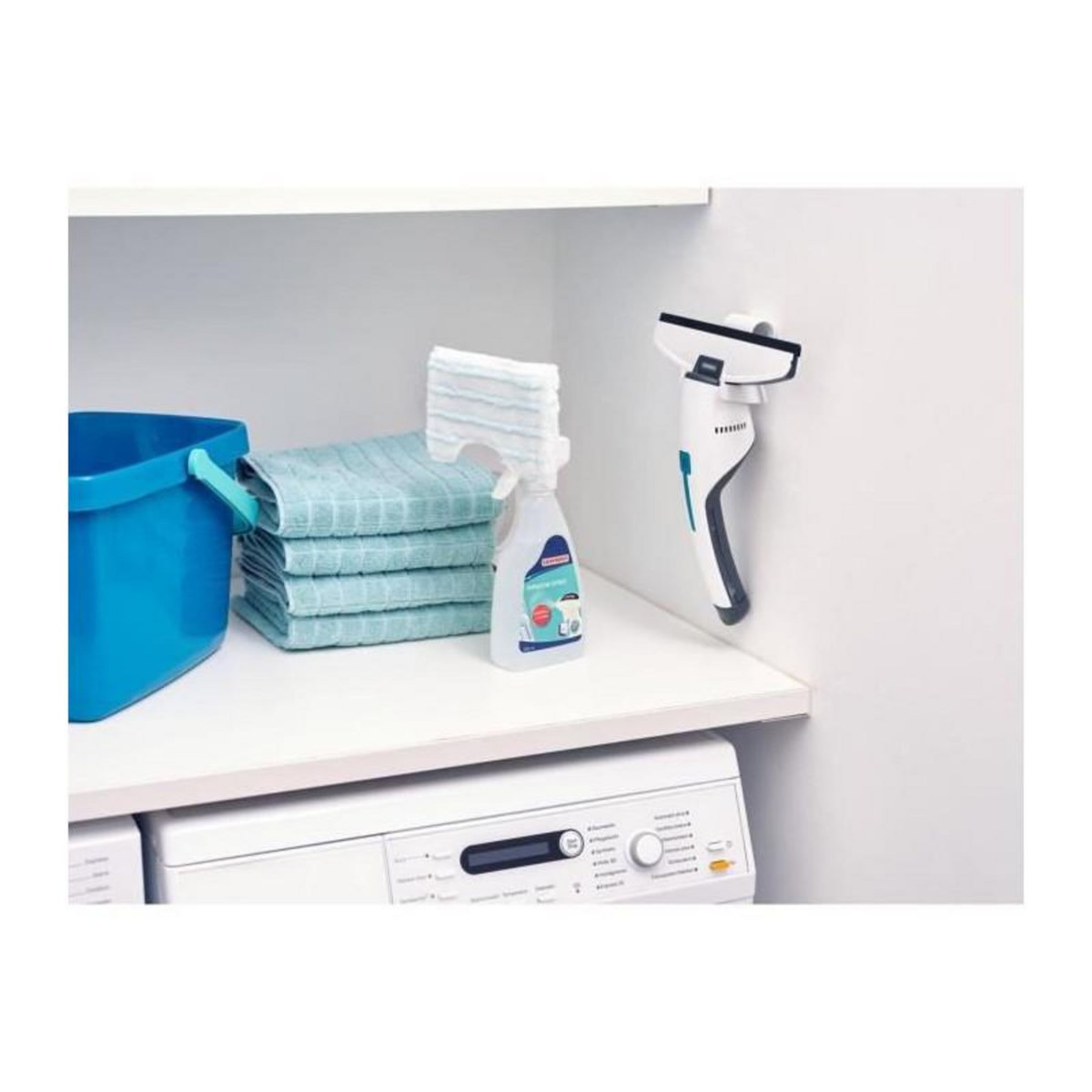 Leifheit LEIFHEIT 51035 - Aspirateur a vitres et salle de bains Nemo - Reservoir 60ml - Autonomie 45min - IPX7 - Design ergonomique et fi