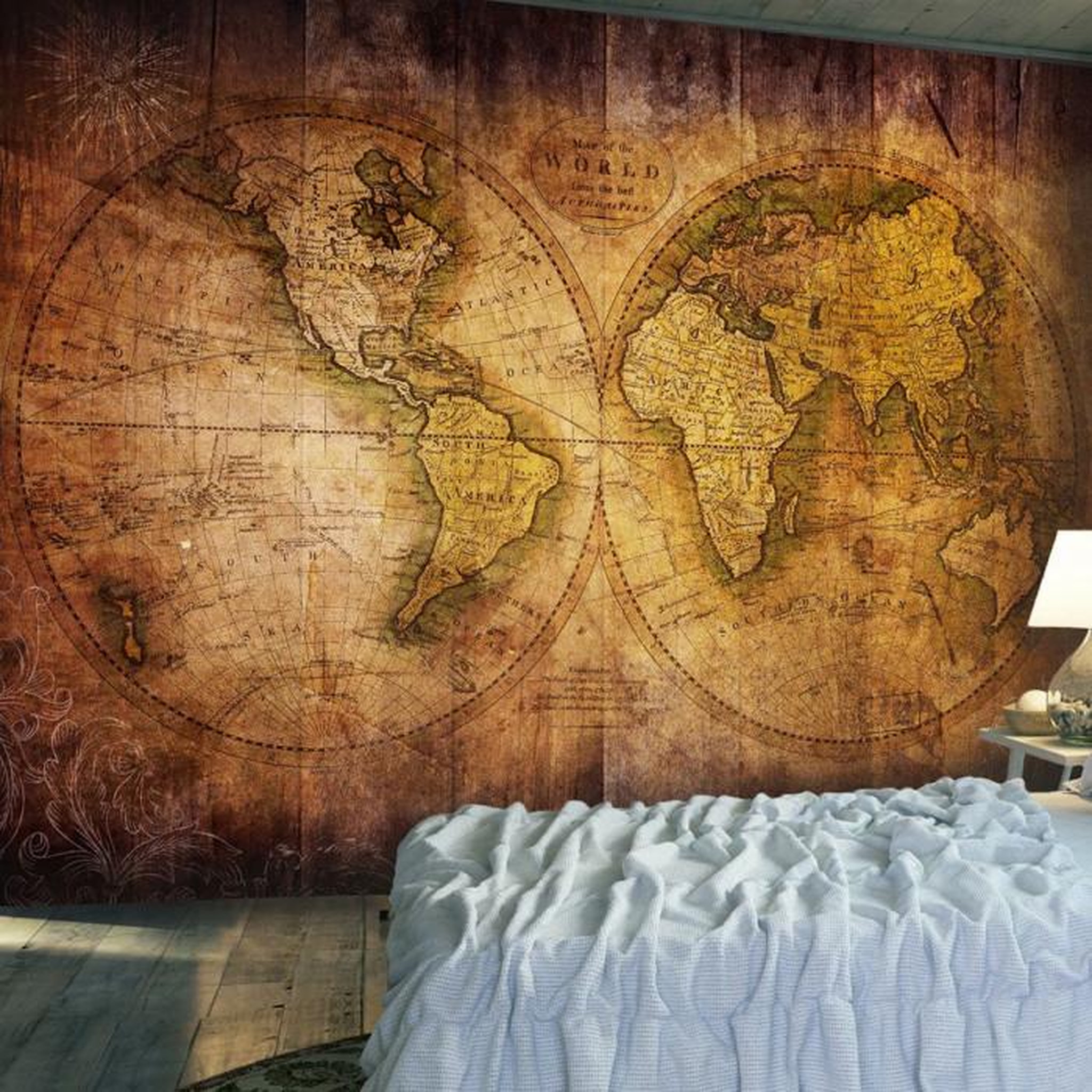 Paris Prix Papier Peint  World on Old Map. Coloris disponibles : Multicolore