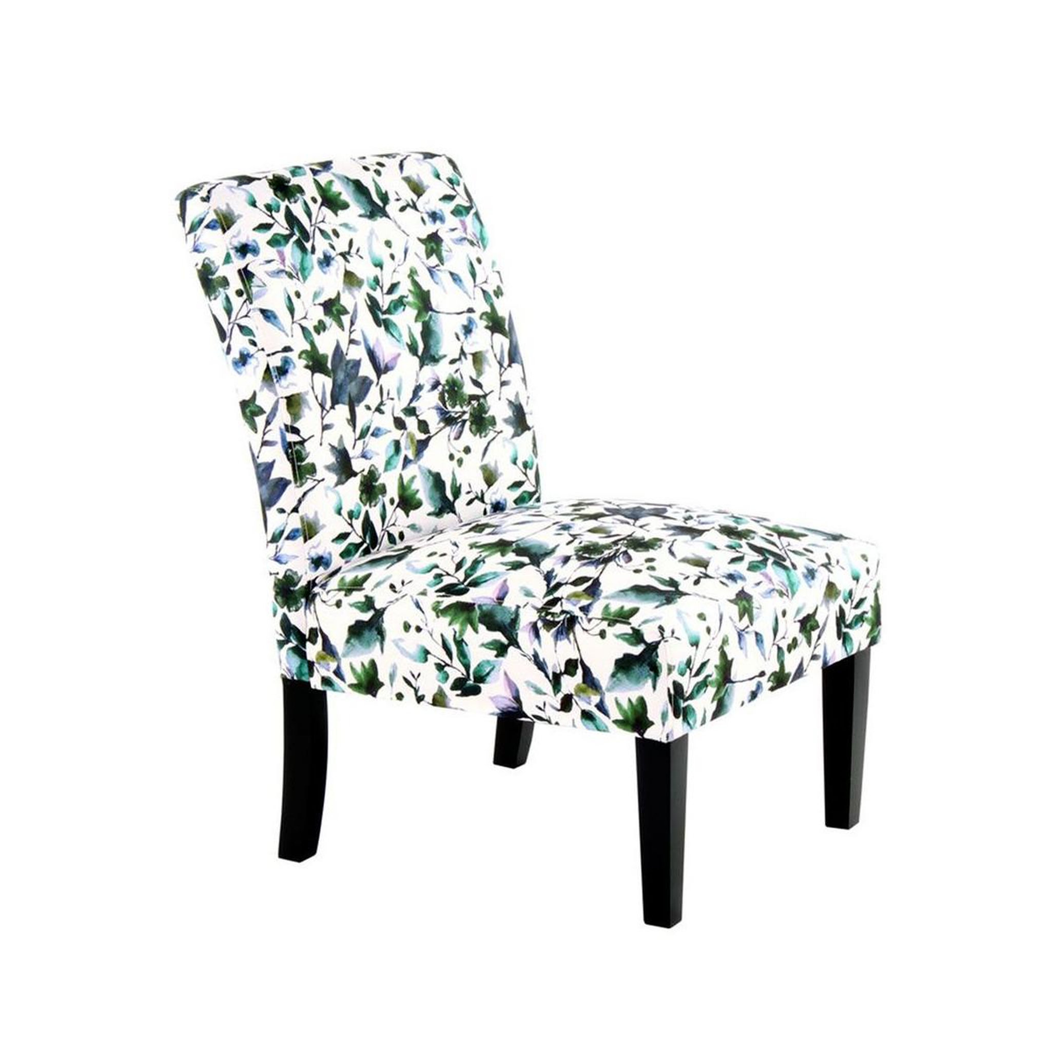 Paris Prix Fauteuil design imprimé  indira  92cm beige & vert