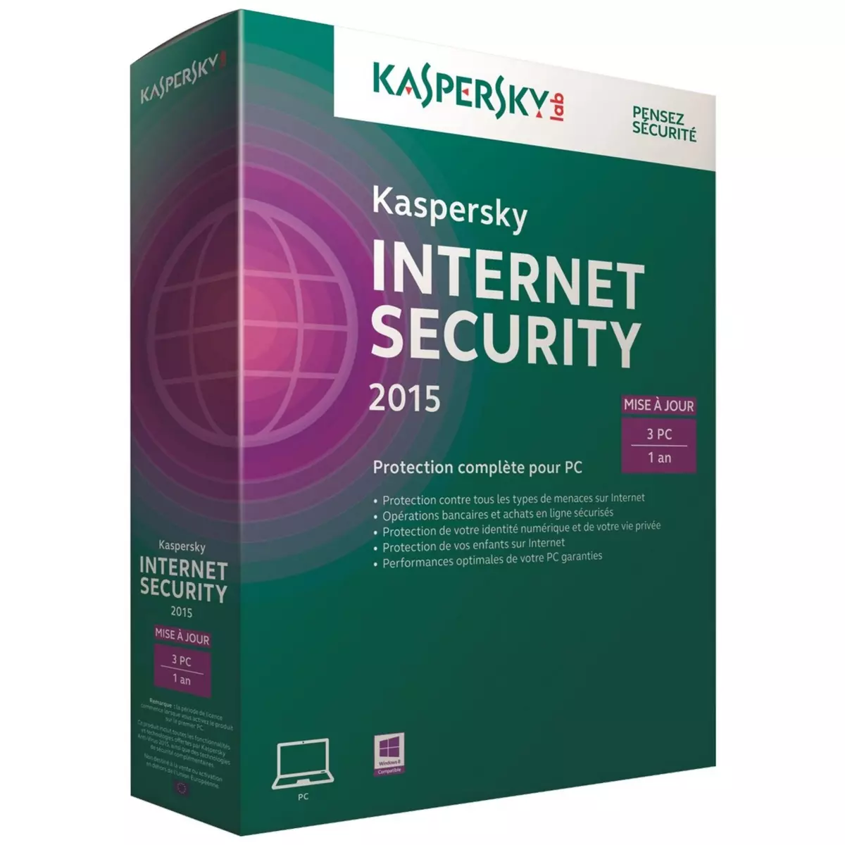 Kaspersky Internet Security 2015 - Renouvellement (3postes, 1 an)