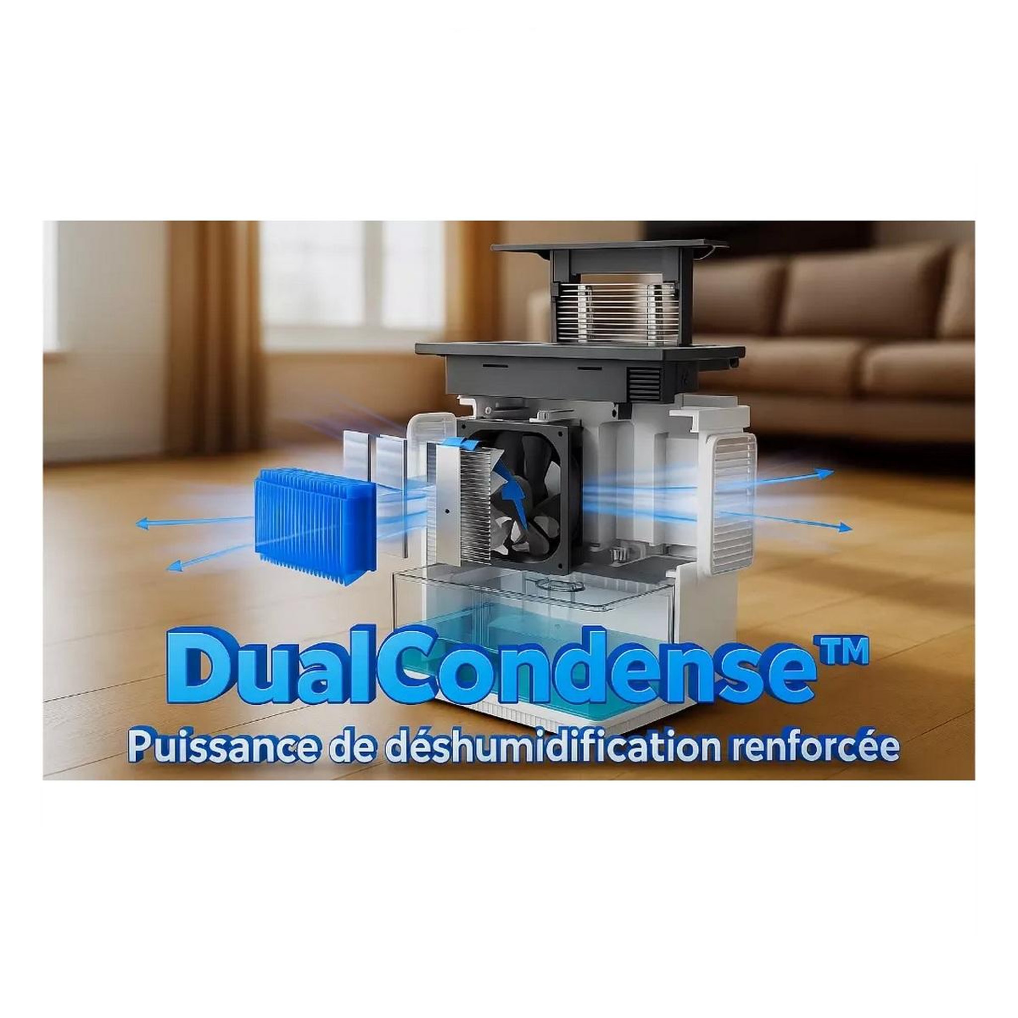 Voir la diapositive 2 : EZICLEAN Déshumidificateur 0.6l/j blanc - DRYFLOWX
