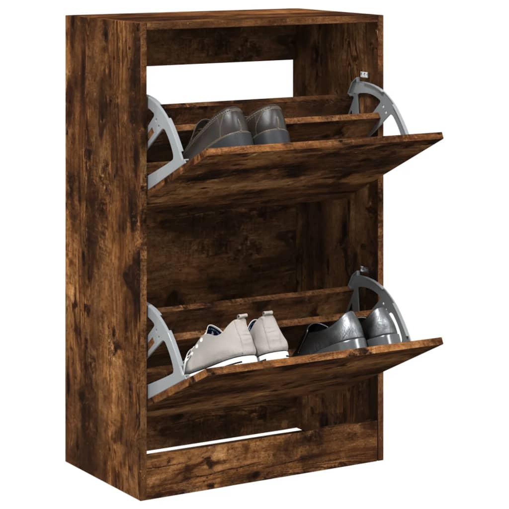 VIDAXL Armoire a chaussures chene fume 60x34x96,5 cm bois d'ingenierie