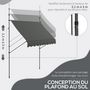 Voir la diapositive 4 : OUTSUNNY Store banne autoportant manuel rétractable 2,5L x 1,2l x 2,1-3H m inclinaison réglable métal alu polyester gris