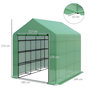 Voir la diapositive 3 : OUTSUNNY Serre de jardin 6 étagères dim. 244L x 180l x 210H cm porte enroulable acier noir bâche PE vert