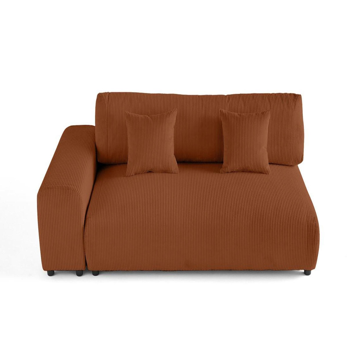LISA DESIGN Garance - module d'assise 3 places avec accoudoir gauche - en velours côtelé
