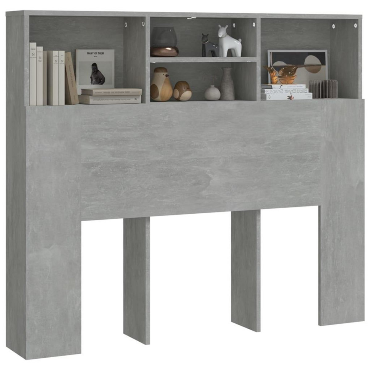 VIDAXL Armoire de tete de lit Gris beton 120x19x103,5 cm