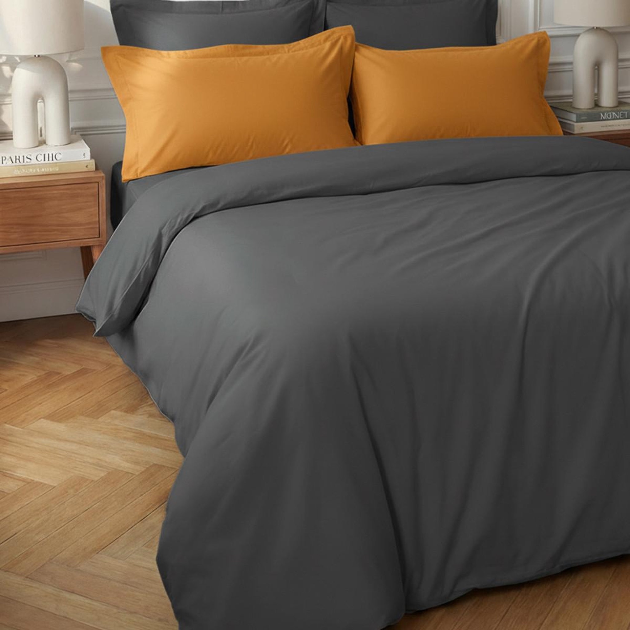 Voir la diapositive 3 : Sensei Maison Housse de couette en percale coton SOFT PERCALE