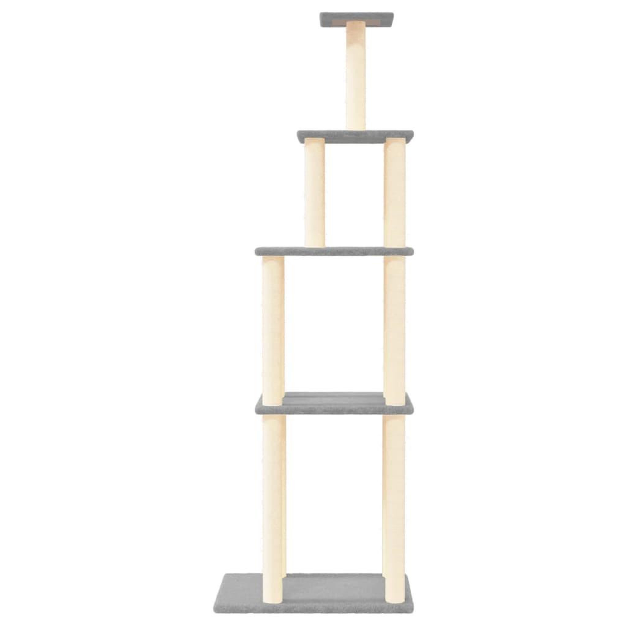 Voir la diapositive 3 : VIDAXL Arbre a chat avec griffoirs en sisal gris clair 183 cm
