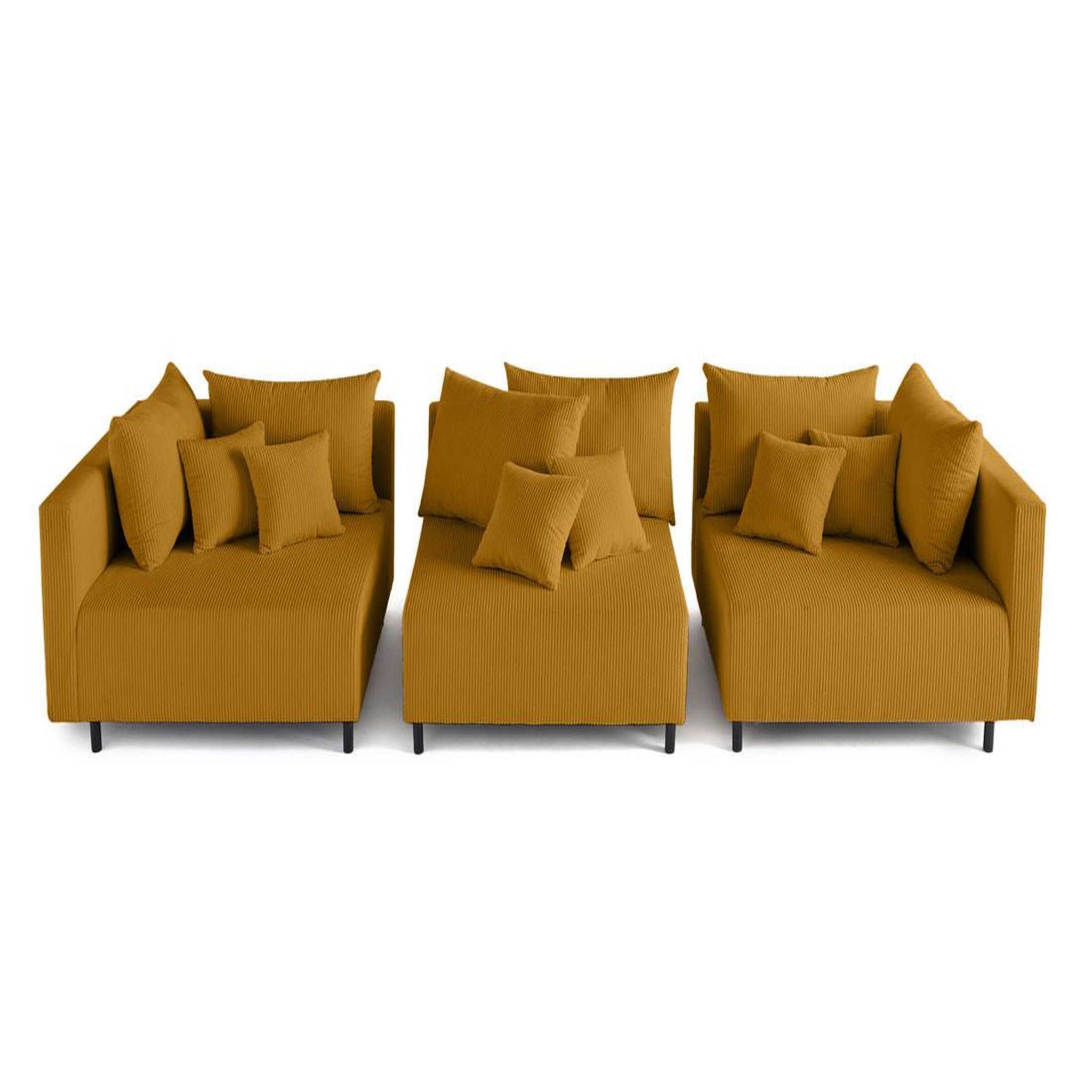 Voir la diapositive 6 : LISA DESIGN Edinburg - canapé modulable 3 places - velours côtelé