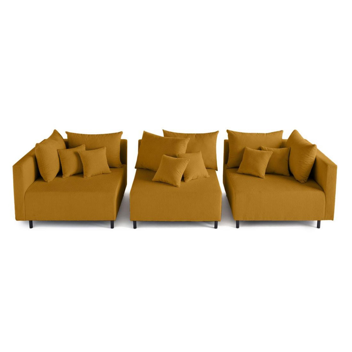 LISA DESIGN Edinburg - canapé modulable 3 places - velours côtelé