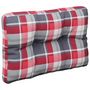 Voir la diapositive 5 : VIDAXL Coussins de palette lot de 2 motif a carreaux rouge tissu