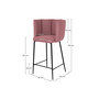 Voir la diapositive 4 : Rendez vous déco Lot de 2 chaises pour îlot central 67 cm en velours vieux rose-Rosy
