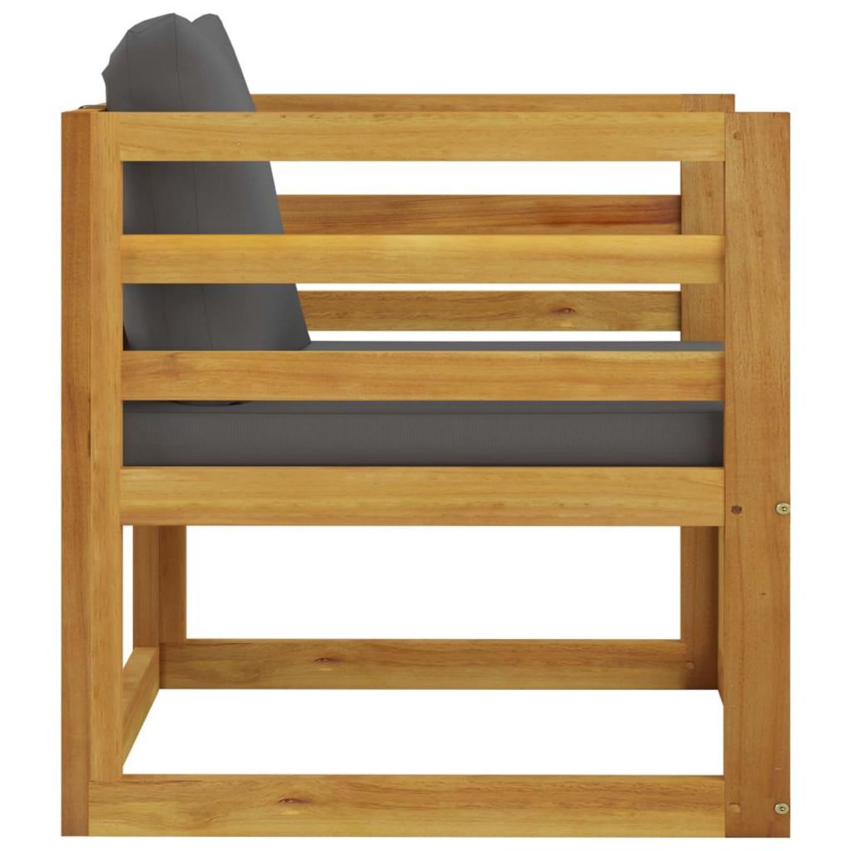 VIDAXL Chaise de jardin avec coussins gris fonce Bois d'acacia massif