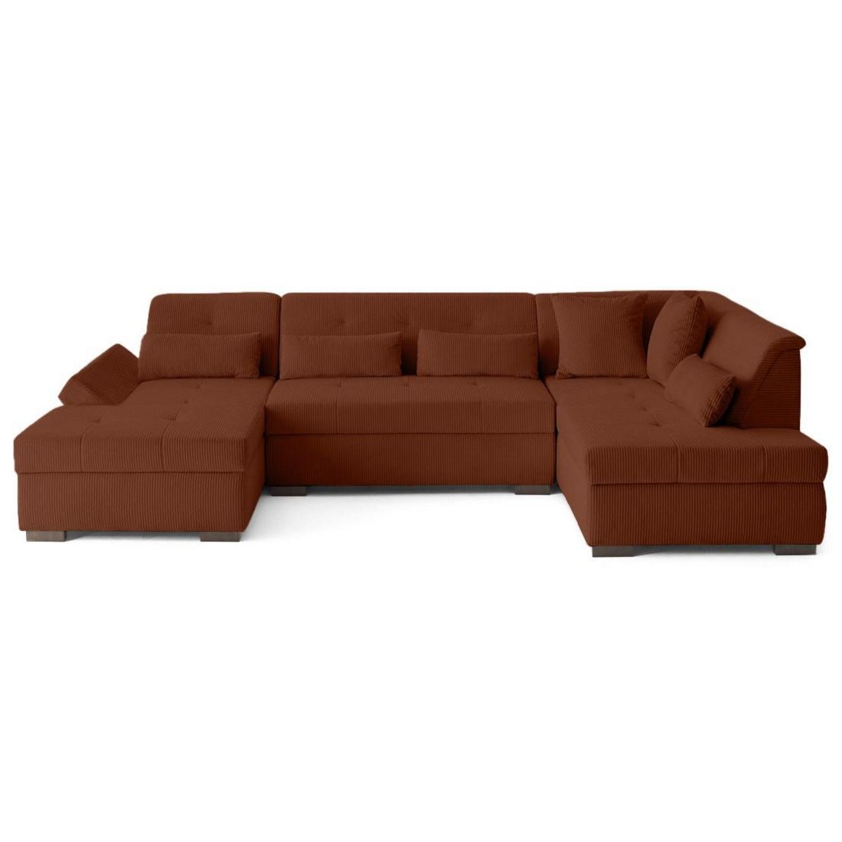 LISA DESIGN Vermont s - canapé panoramique d'angle droit 7 places en velours côtelé