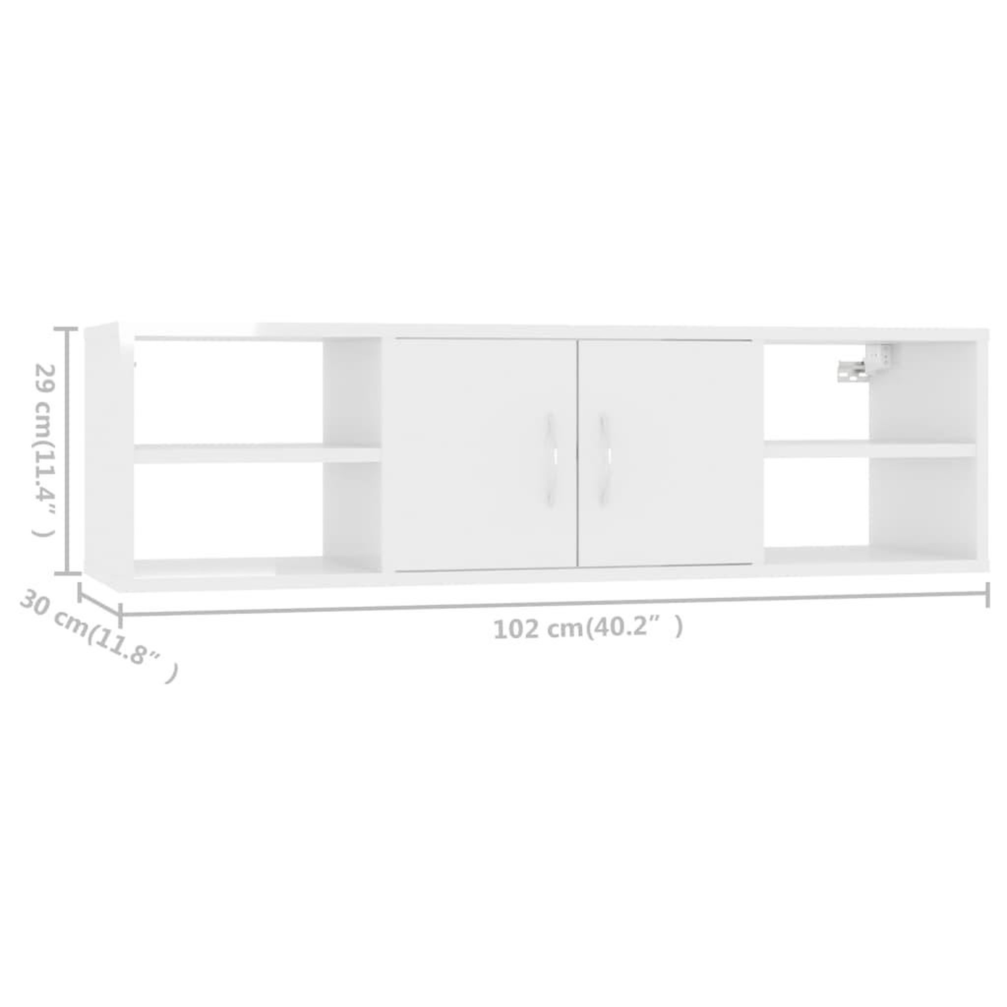 Voir la diapositive 6 : VIDAXL Etagere murale Blanc brillant 102x30x29 cm Bois d'ingenierie