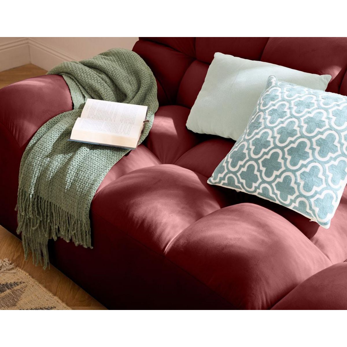 LISA DESIGN Napoli - canapé droit 4 places - en velours