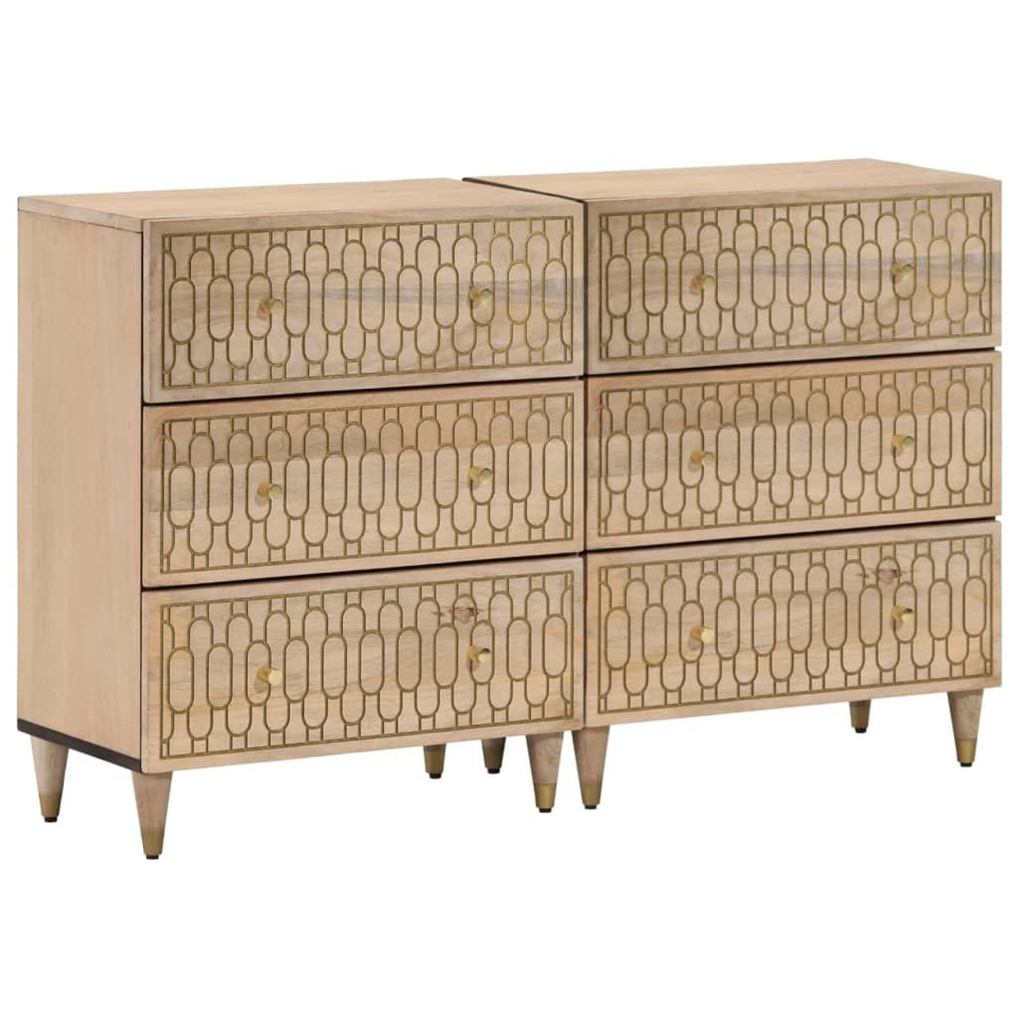 VIDAXL Armoires laterales 2 pcs 60x33x75 cm bois massif de manguier