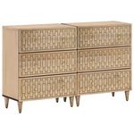 VIDAXL Armoires laterales 2 pcs 60x33x75 cm bois massif de manguier