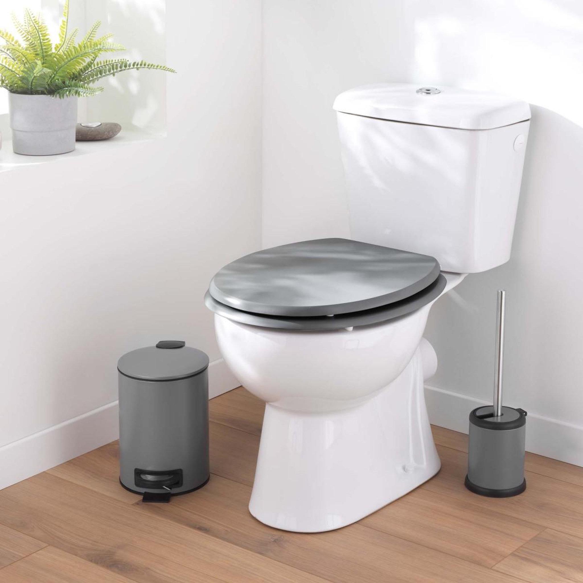 Voir la diapositive 3 : Douceur d'Intérieur Brosse wc en métal  matteis  38cm anthracite