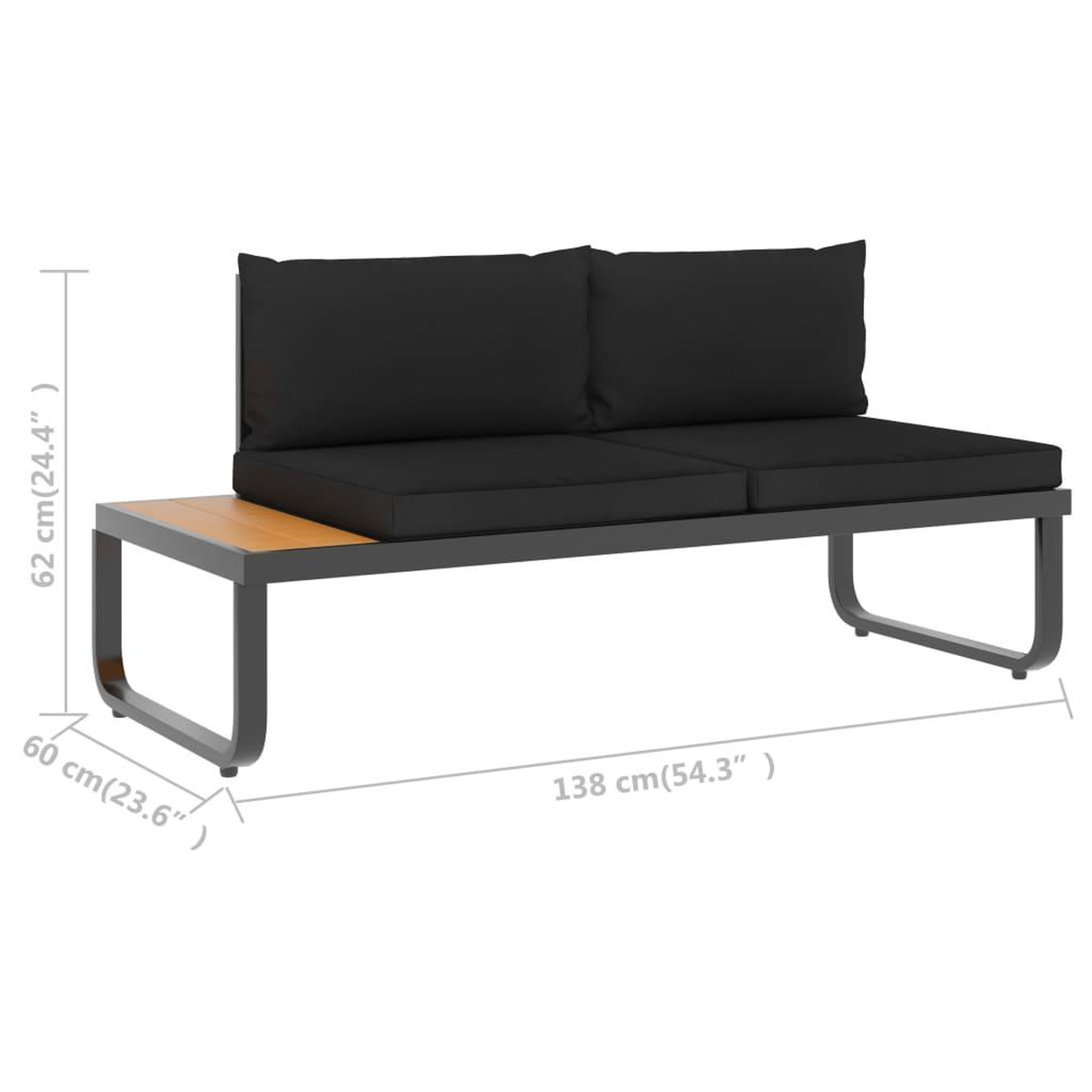 Voir la diapositive 6 : VIDAXL Canape d'angle de jardin a 4 places avec coussins Aluminium WPC