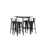 Voir la diapositive 5 : Paris Prix Ensemble Table de Bar & 4 Tabourets  Rax & Tempe  120cm Noir