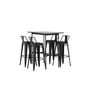 Voir la diapositive 5 : Paris Prix Ensemble Table de Bar & 4 Tabourets  Rax & Tempe  120cm Noir