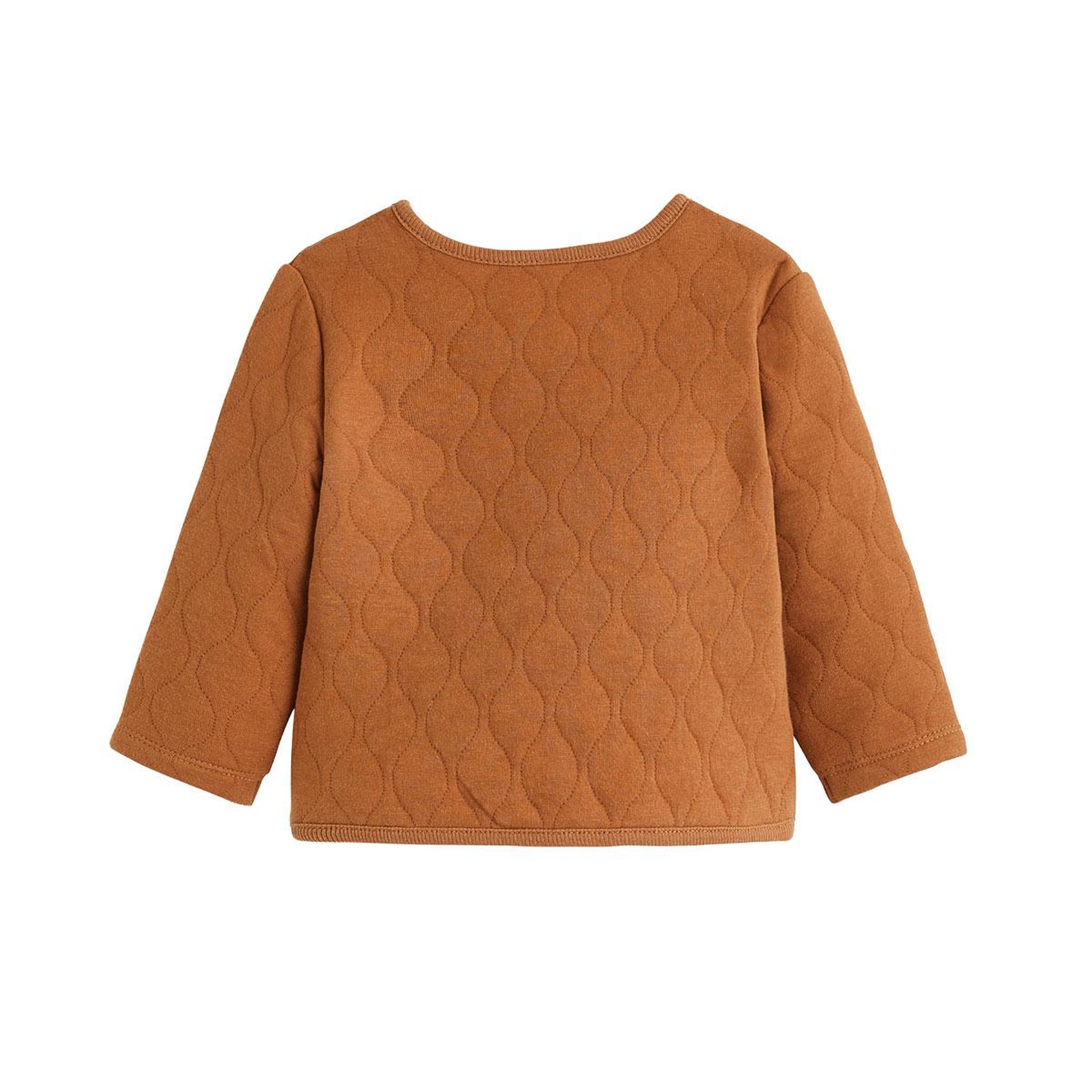 Voir la diapositive 2 : PETIT BEGUIN Ensemble bébé gilet croisé et pantalon avec pieds en molleton caramel