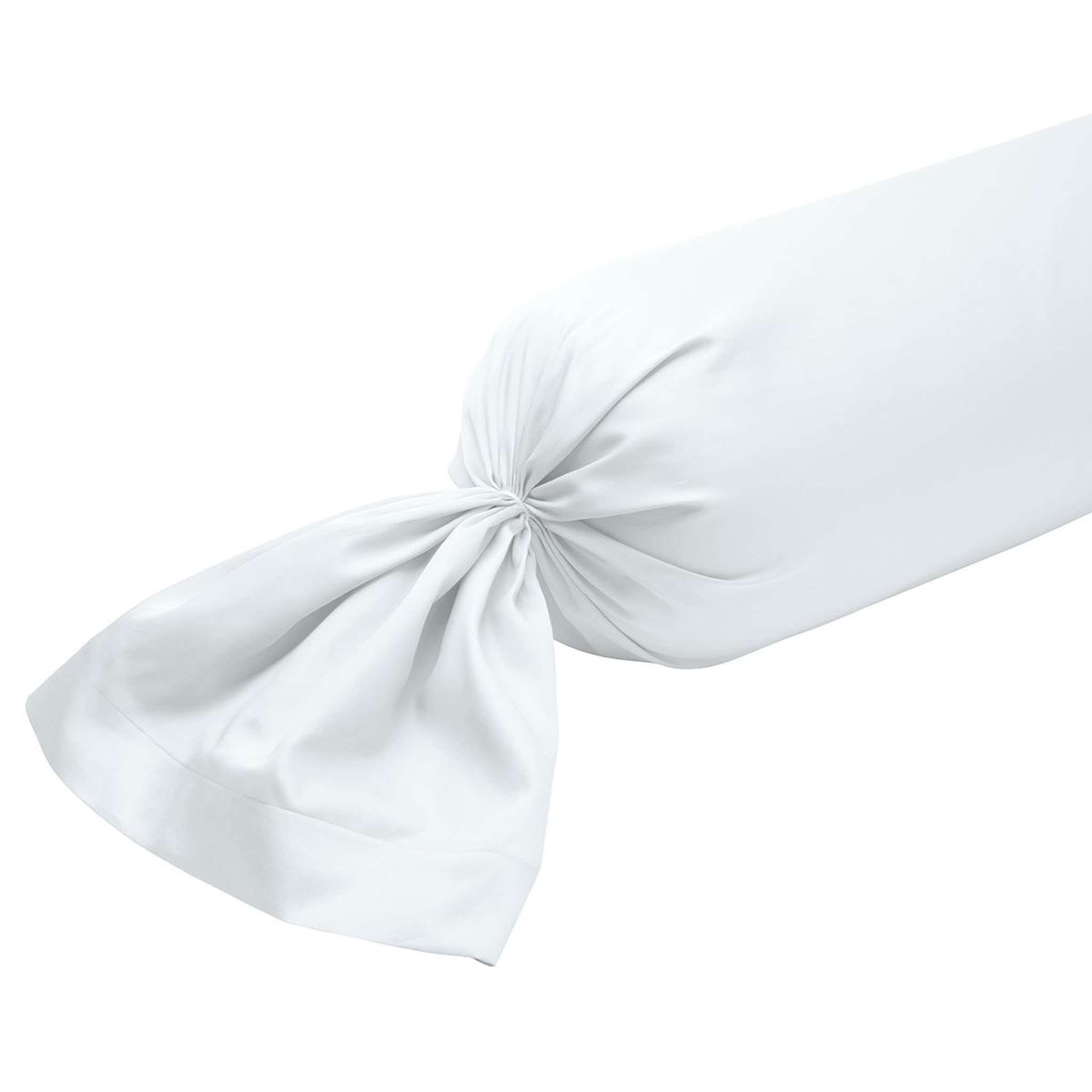 DODO Taie de traversin harmonie satin de coton coloris blanc. Coloris disponibles : Blanc