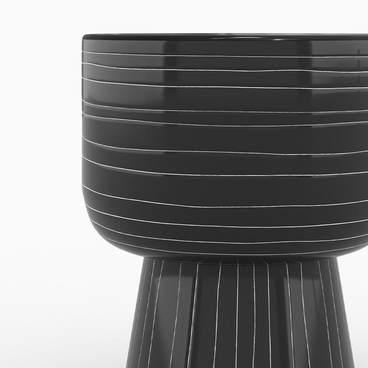 MAISON PAVANE Table d'appoint ronde en métal noir D34 cm-Zita