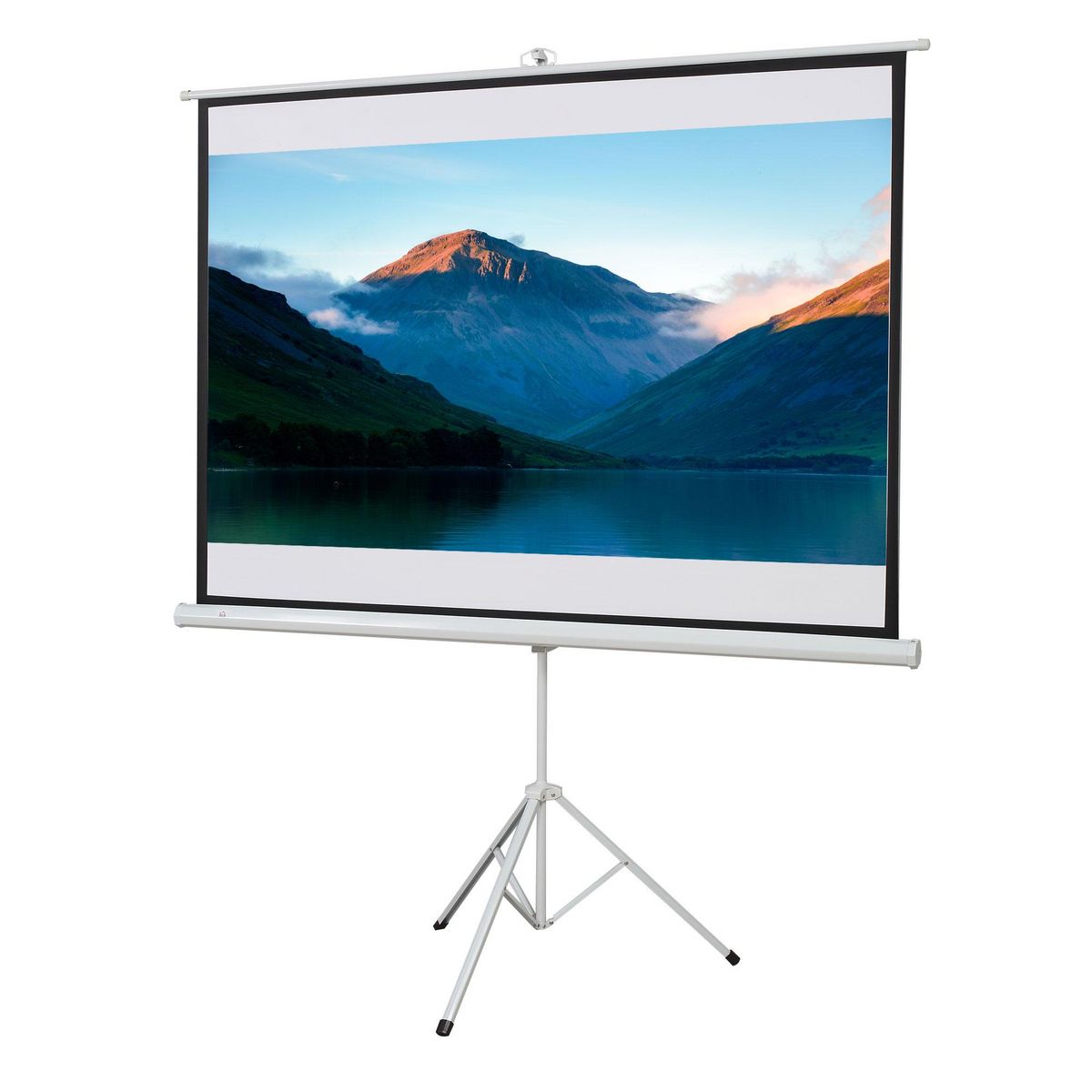 HOMCOM Écran de projection avec support trépied réglable en hauteur home-cinéma vidéo projecteur format 4:3 84 pouces blanc