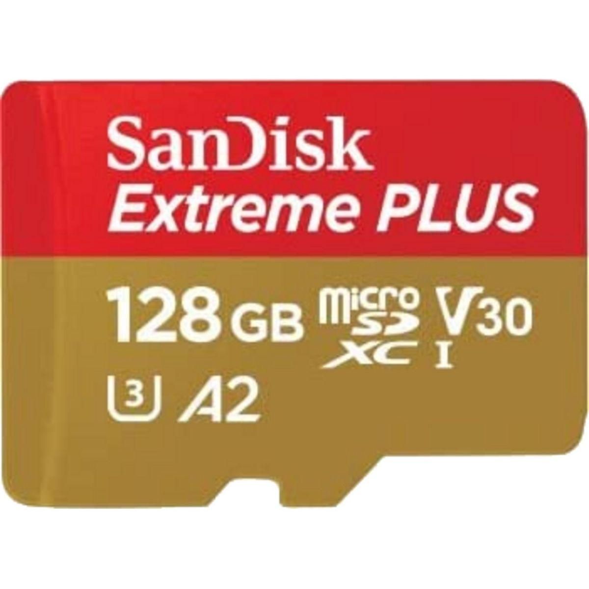 SANDISK Carte Micro SD 128GO microSD Extreme Plus  + Adaptateur