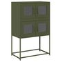 Voir la diapositive 2 : VIDAXL Buffet haut vert olive 68x39x107 cm acier